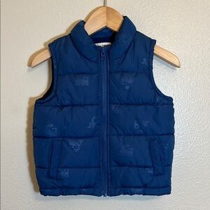 Gymboree Kids Blue Puffer Train Print Vest